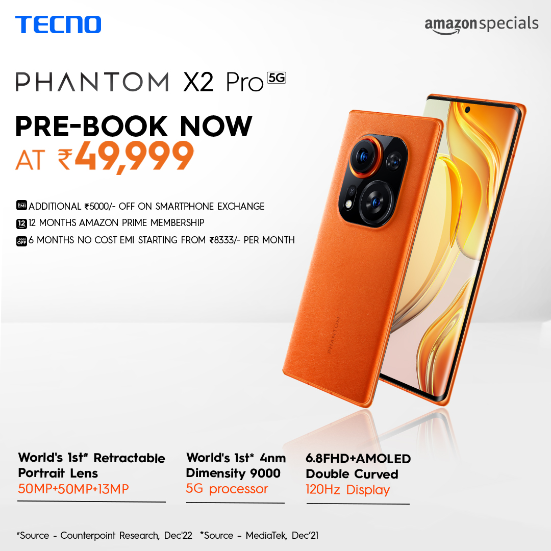 TECNO ने PHANTOM X2 Pro 5G के जरिए दुनिया का पहला रिट्रेक्टेबल पोर्टेट लेंस किया पेश  